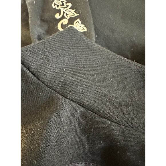 Coldwater Creek Black Ivory Floral Embroidered Jacket Sweater Top size Small - Picture 7 of 8